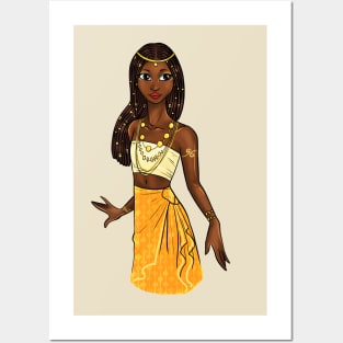 Black is Beautiful - Cape Verde African Melanin Girl in traditional outfit Posters and Art